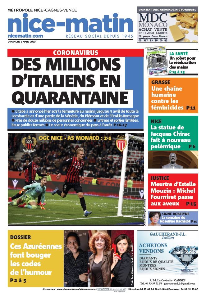 Nice-Matin – 18 mars 2020